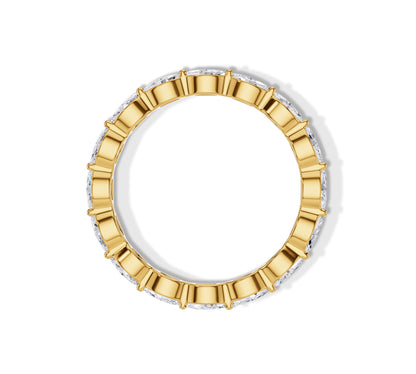 Yellow gold round diamond band