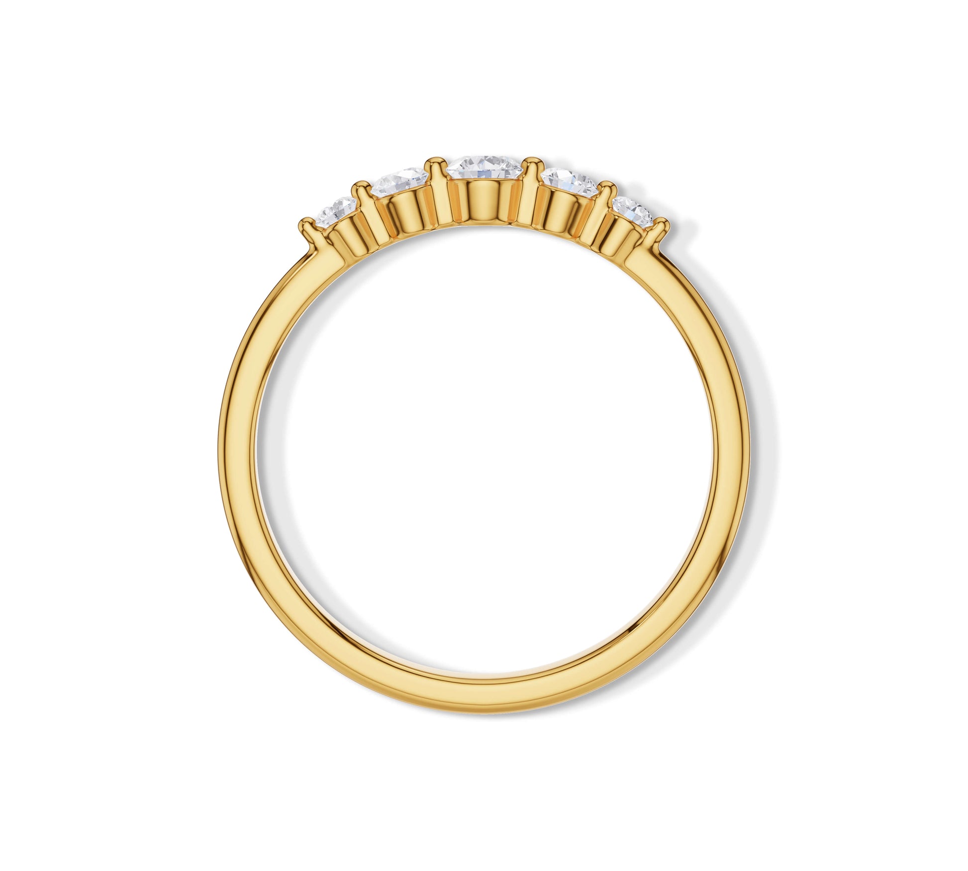 Elegant five stone white gold ring with center lab diamond