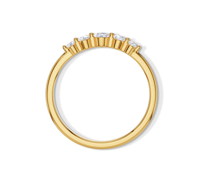 Elegant five stone white gold ring with center lab diamond