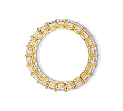 Emerald cut full eternity band close-up