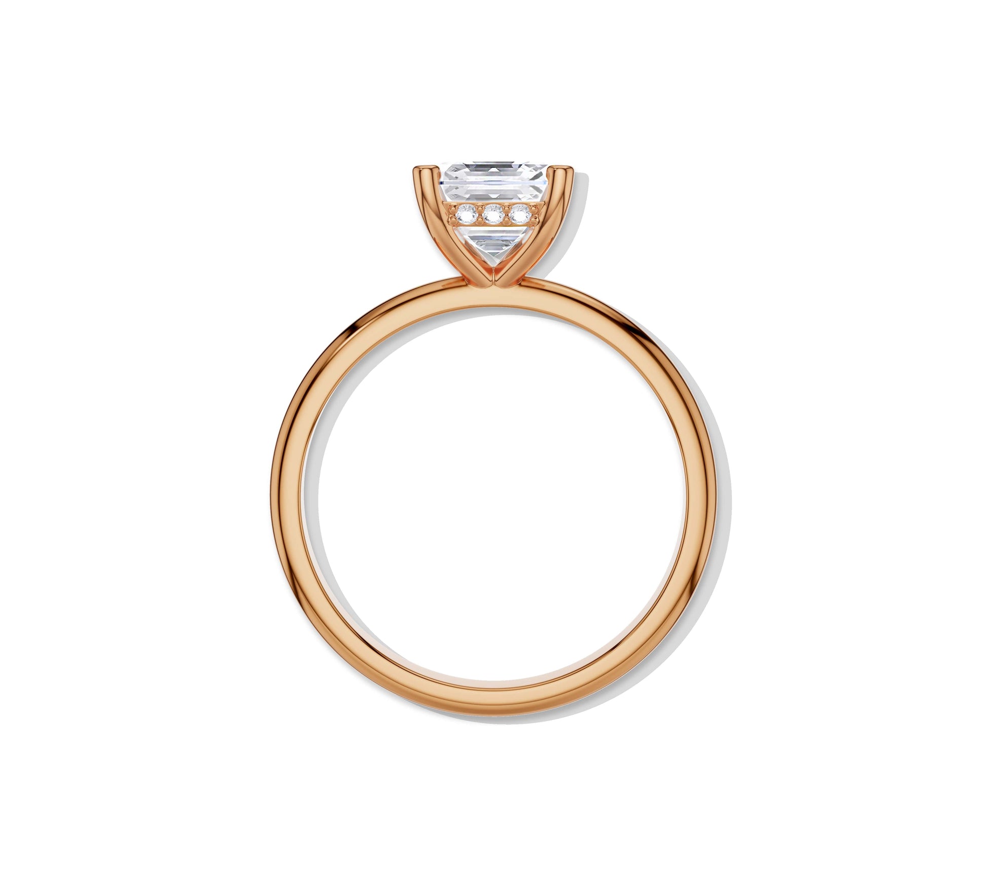 gold hidden halo engagement ring​