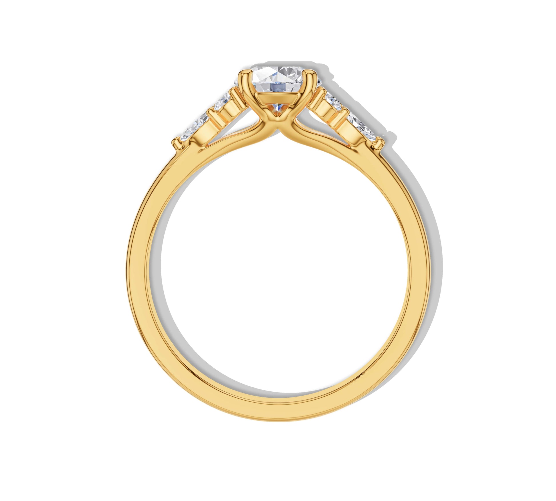 Elegant floral accent diamond ring in gold