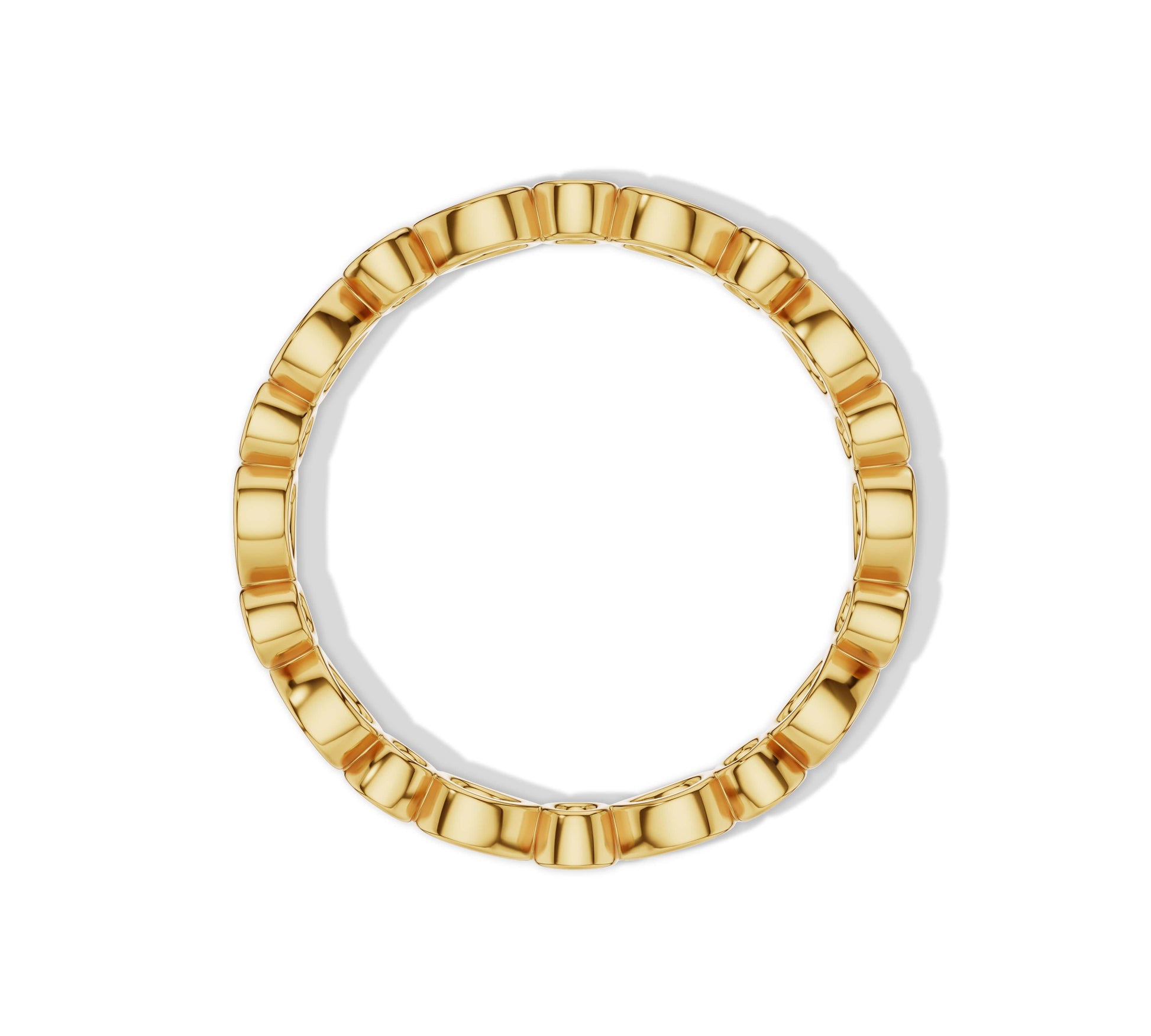 Delicate bezel set full eternity ring in yellow gold