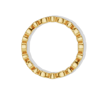 Delicate bezel set full eternity ring in yellow gold