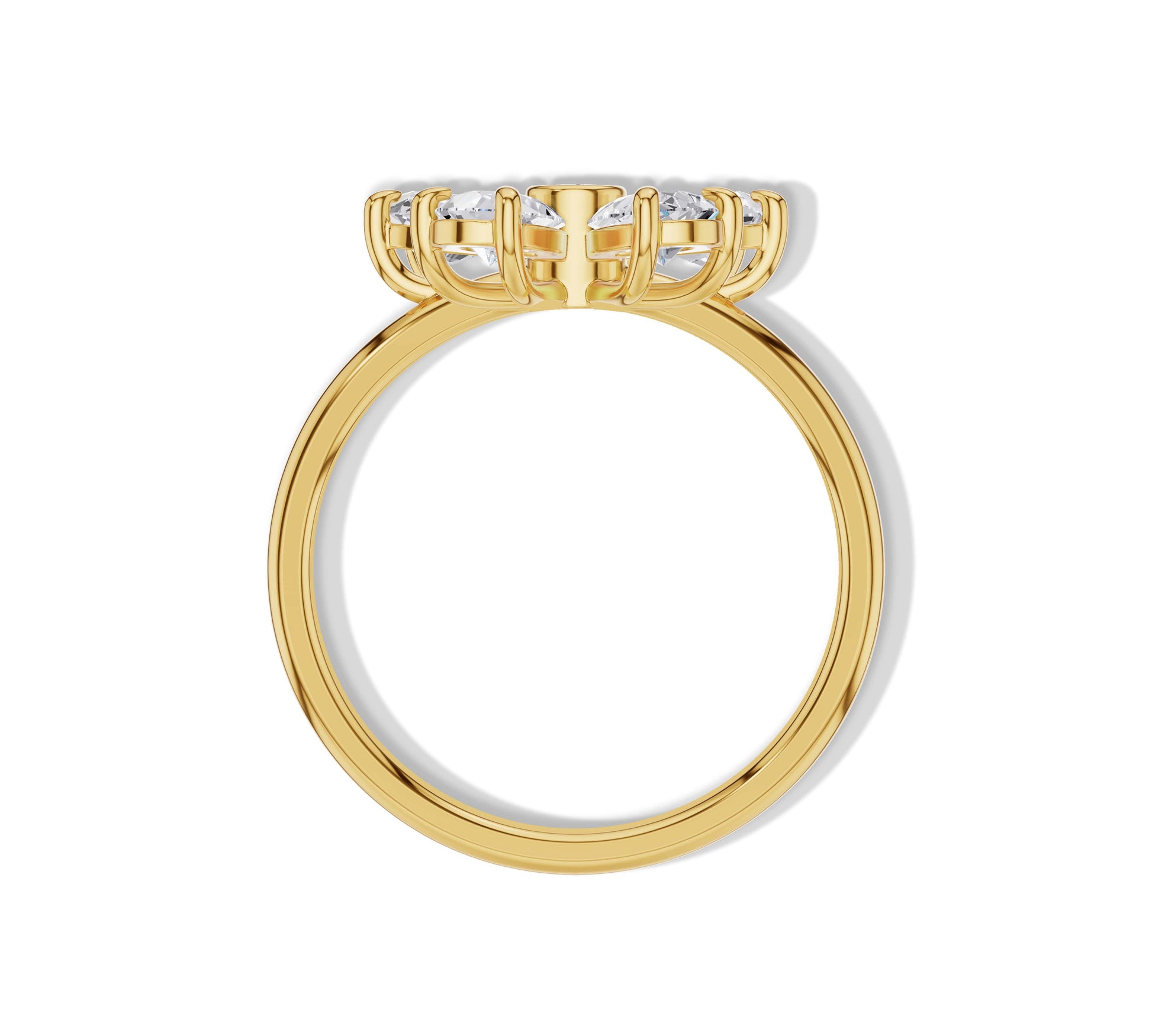 Petal design diamond cocktail ring