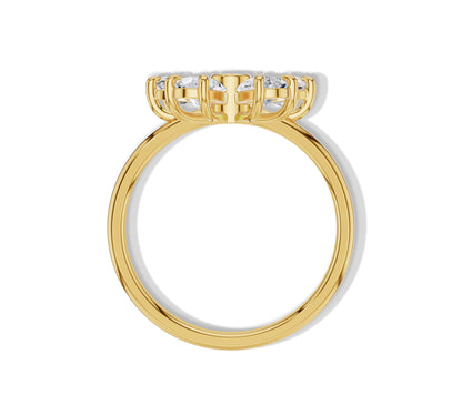 Petal design diamond cocktail ring