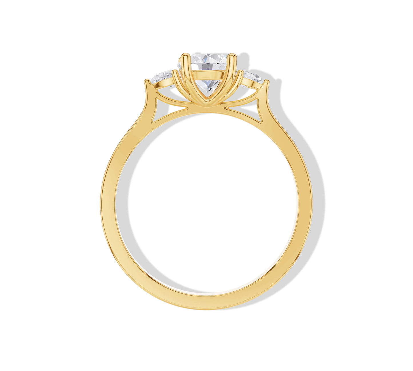 three stone diamond ring