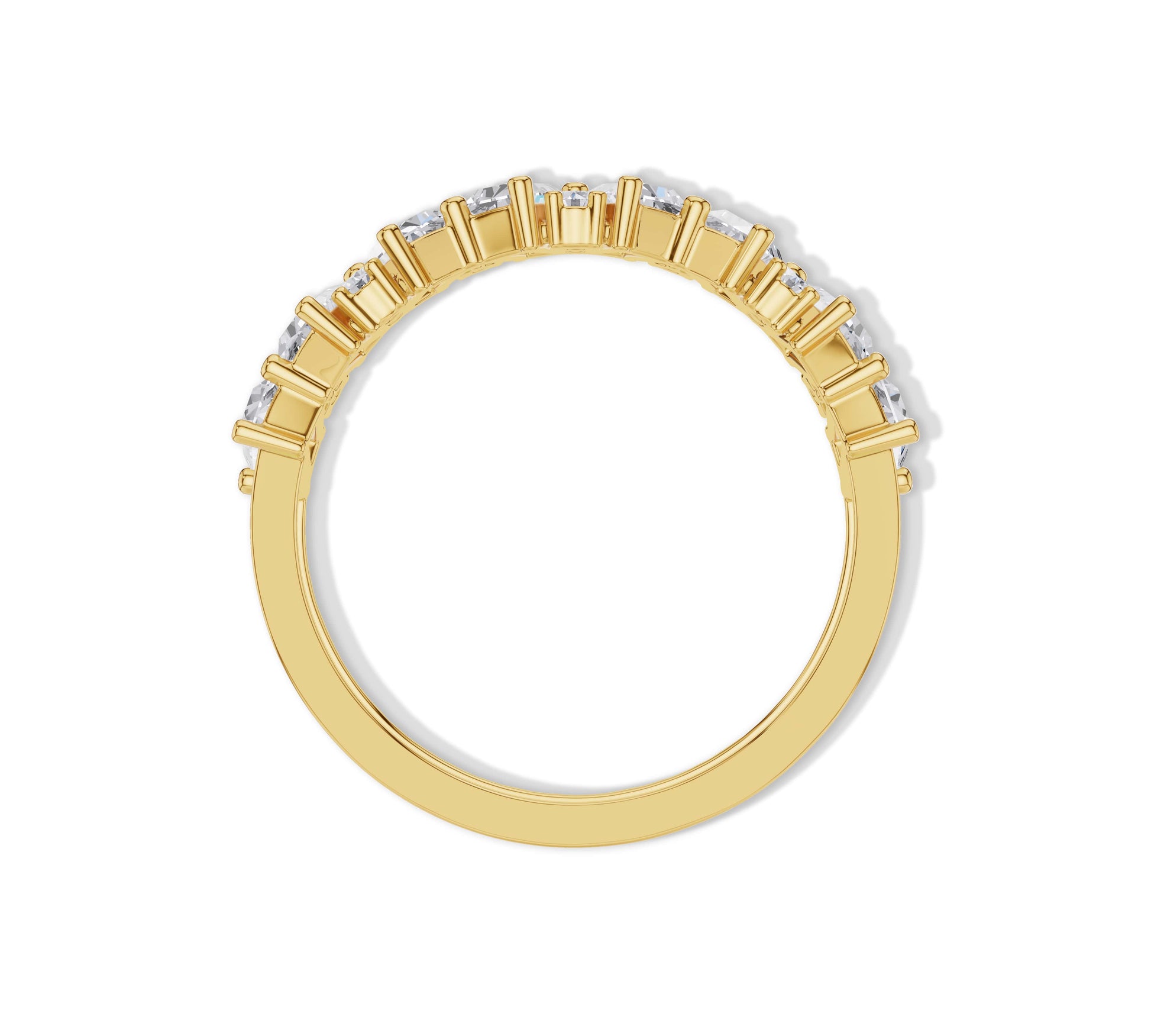 Contemporary diamond band in yellow gold