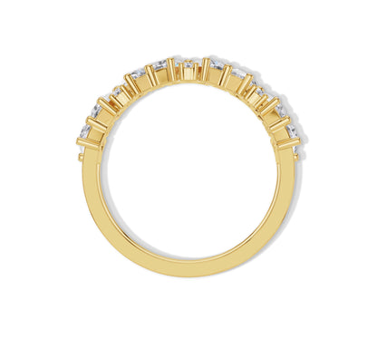 Contemporary diamond band in yellow gold