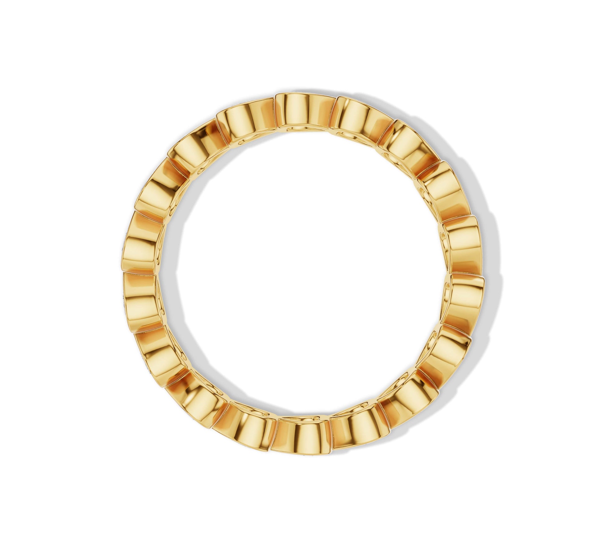 Classic diamond eternity wedding band in yellow gold
