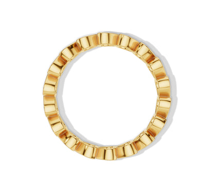 Classic diamond eternity wedding band in yellow gold