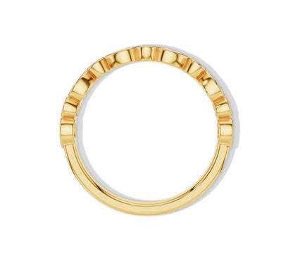 Elegant full eternity ring with pear and round diamonds in yellow gold