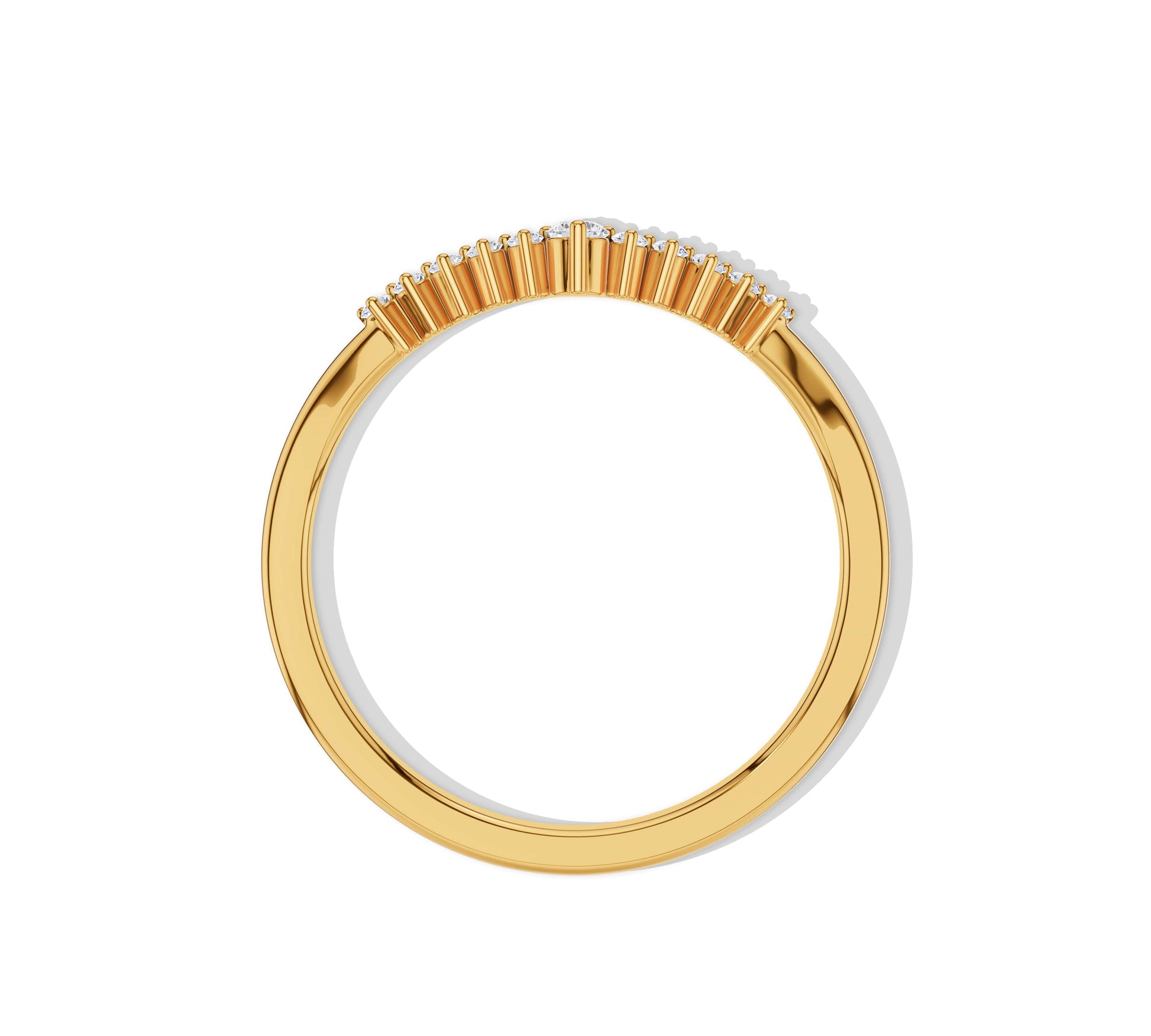 14k yellow gold curved wedding band