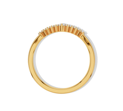 14k yellow gold curved wedding band