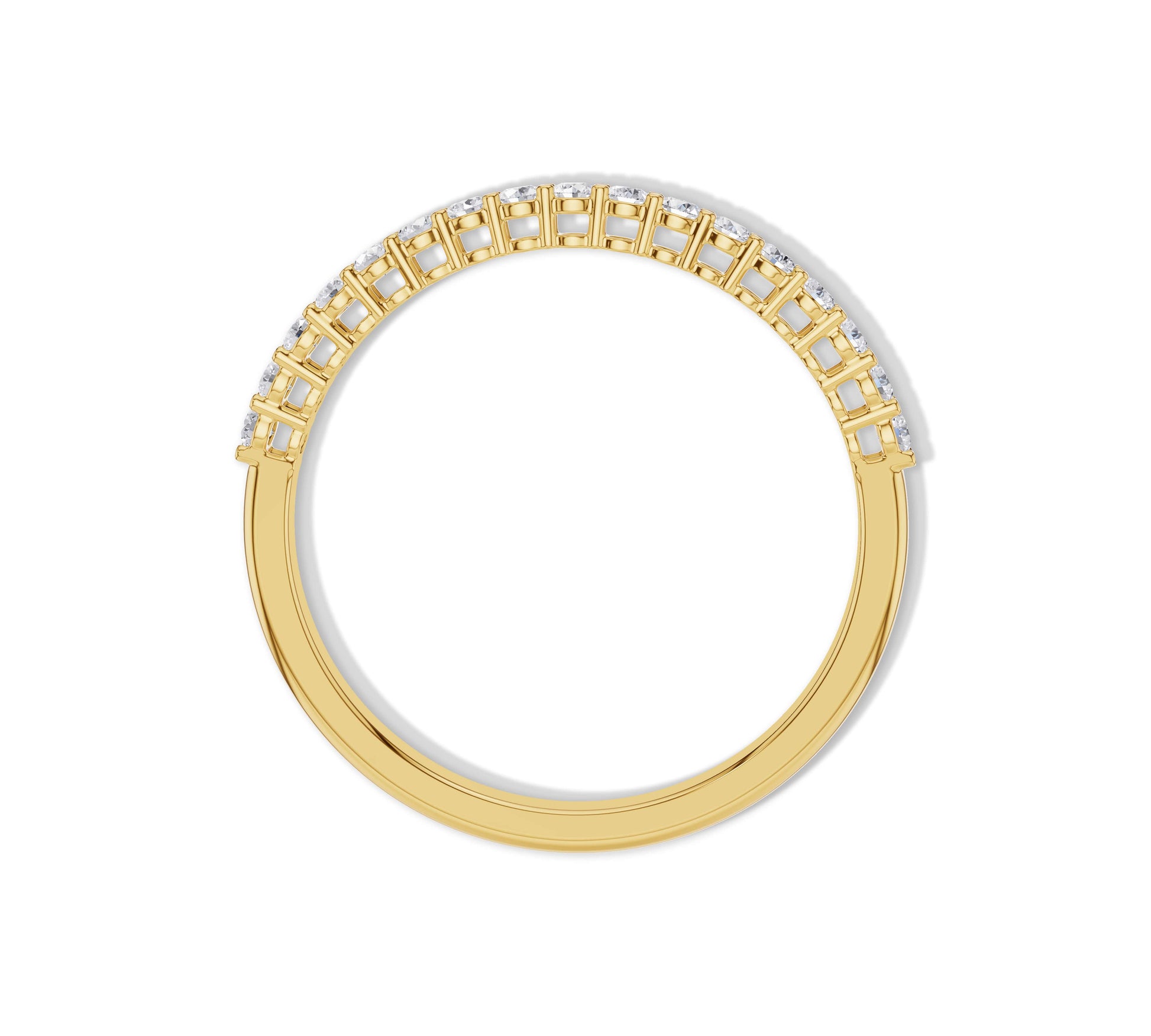 Delicate diamond stacking ring in yellow gold