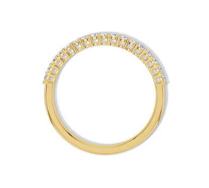 Delicate diamond stacking ring in yellow gold