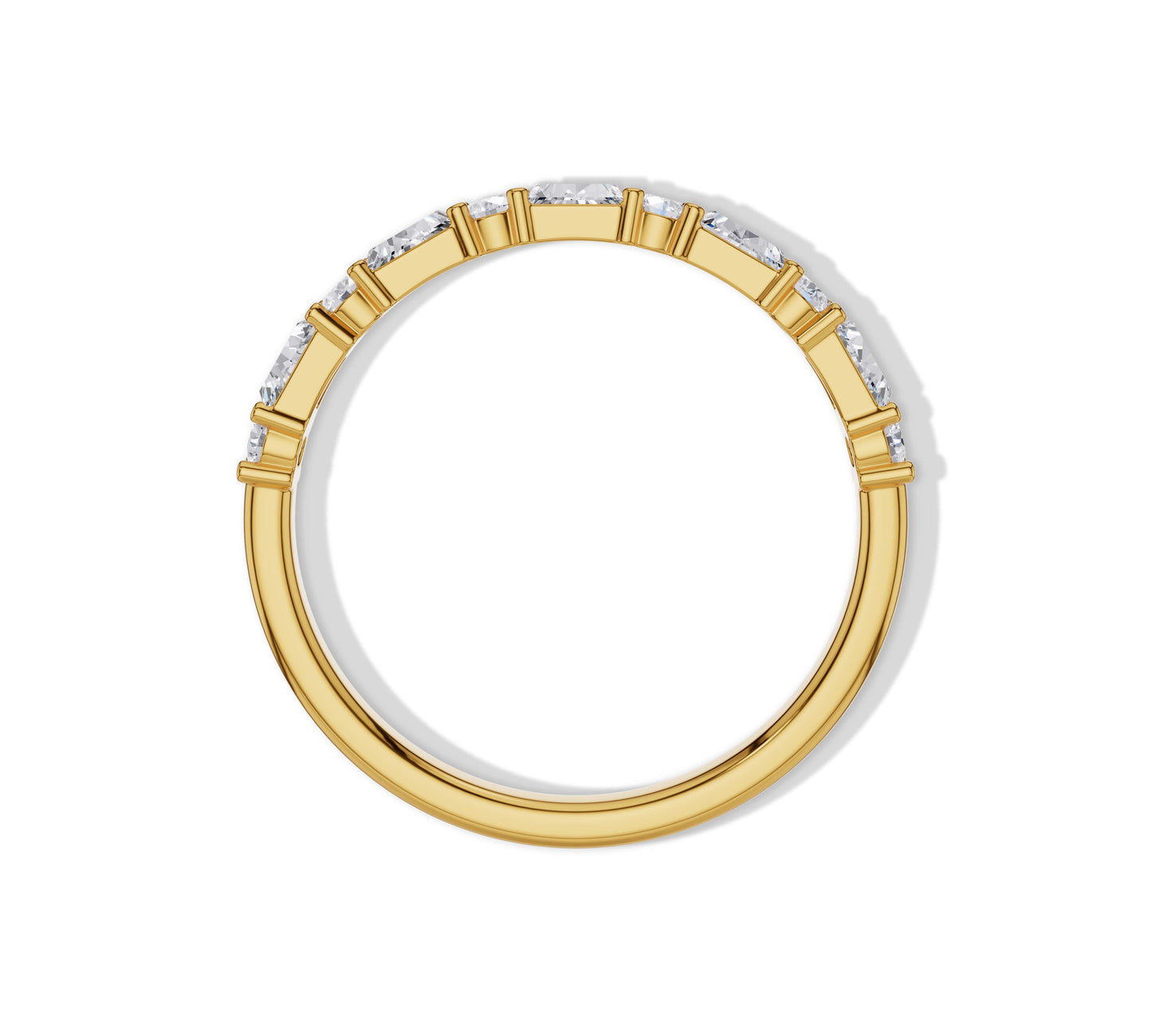 eternity ring with baguette and round diamond
