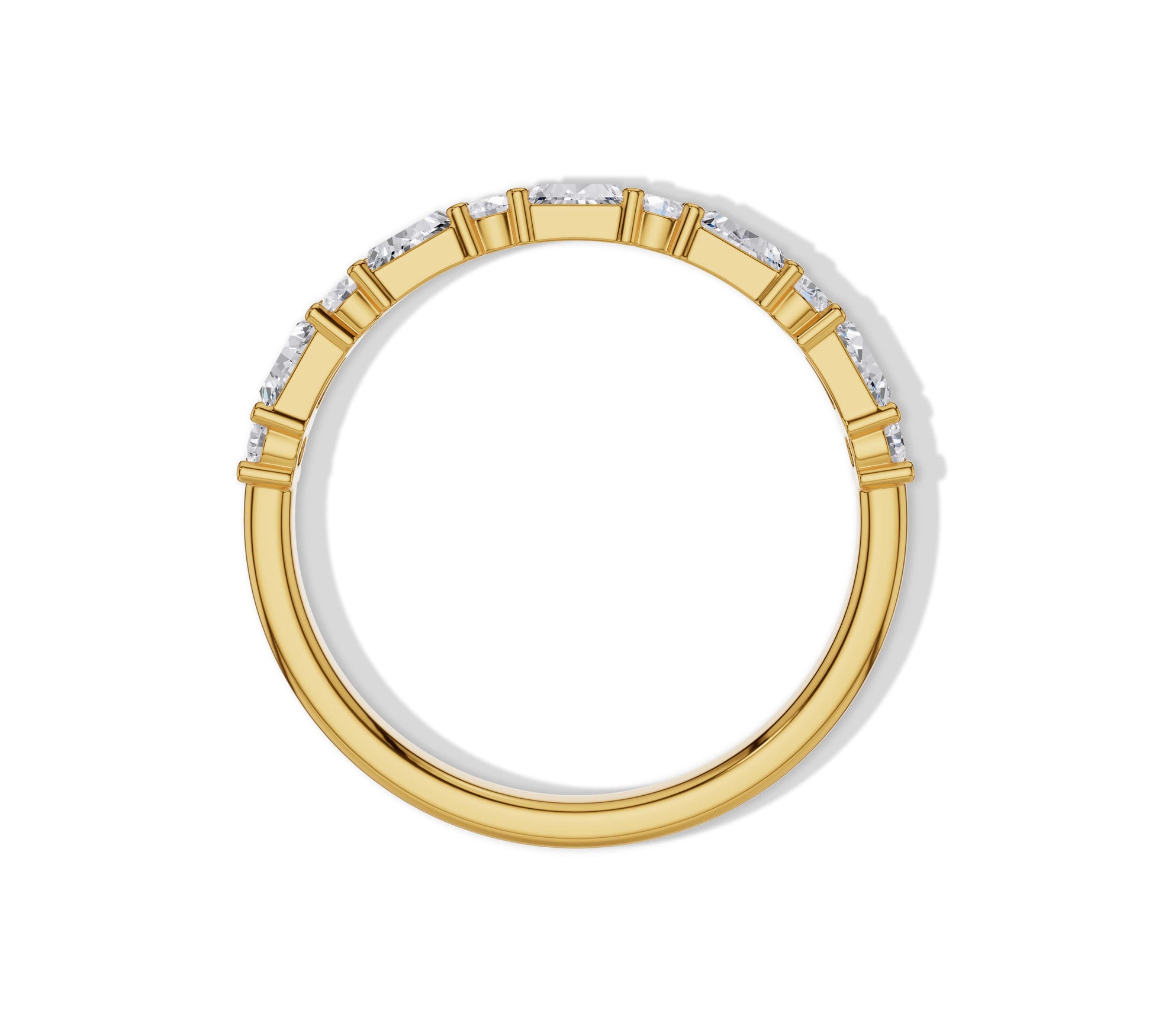 eternity ring with baguette and round diamond