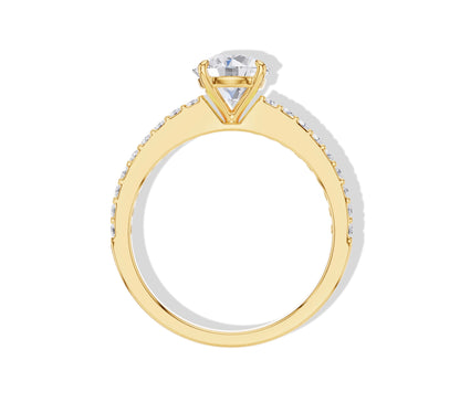 lab grown diamond ring yellow gold