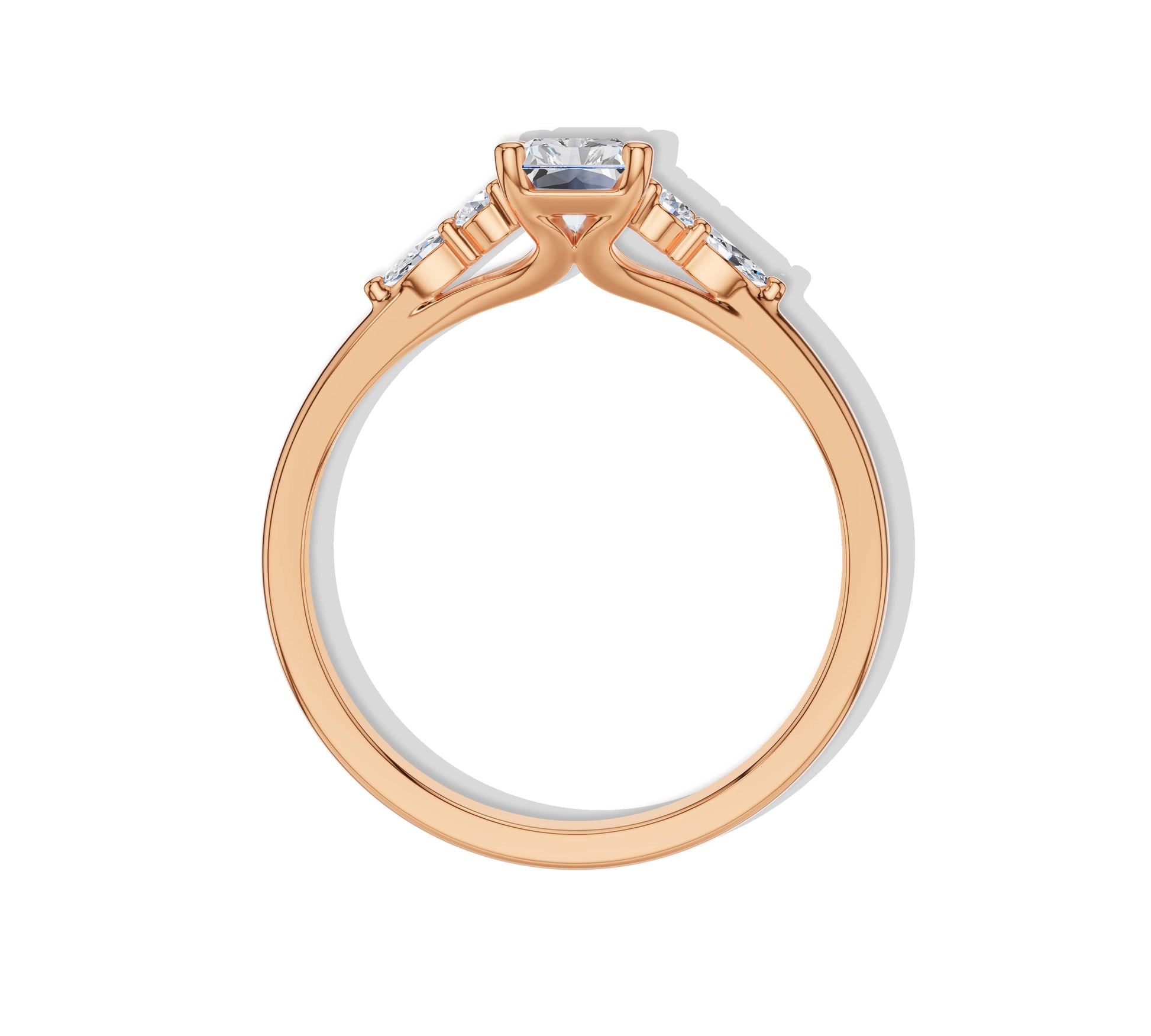 Radiant rose gold engagement ring with elegance