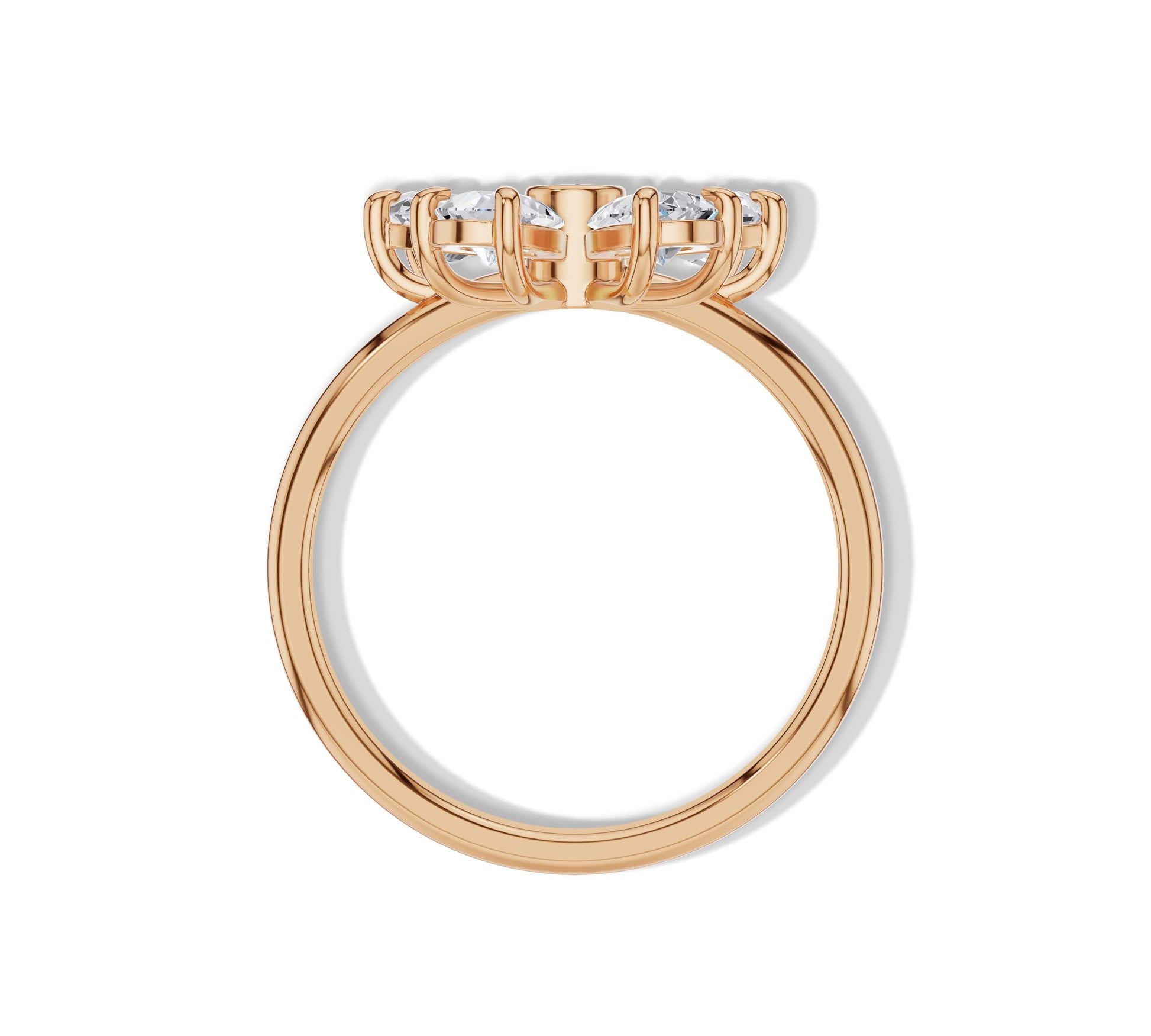 Pear shaped diamond floral ring design