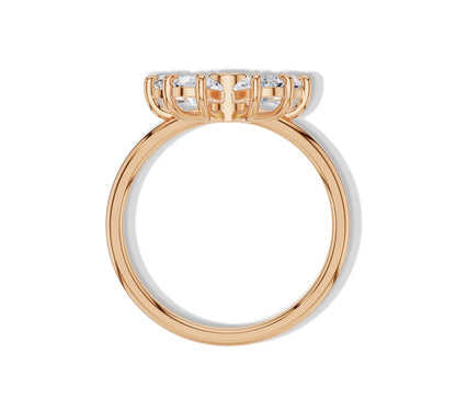 Pear shaped diamond floral ring design