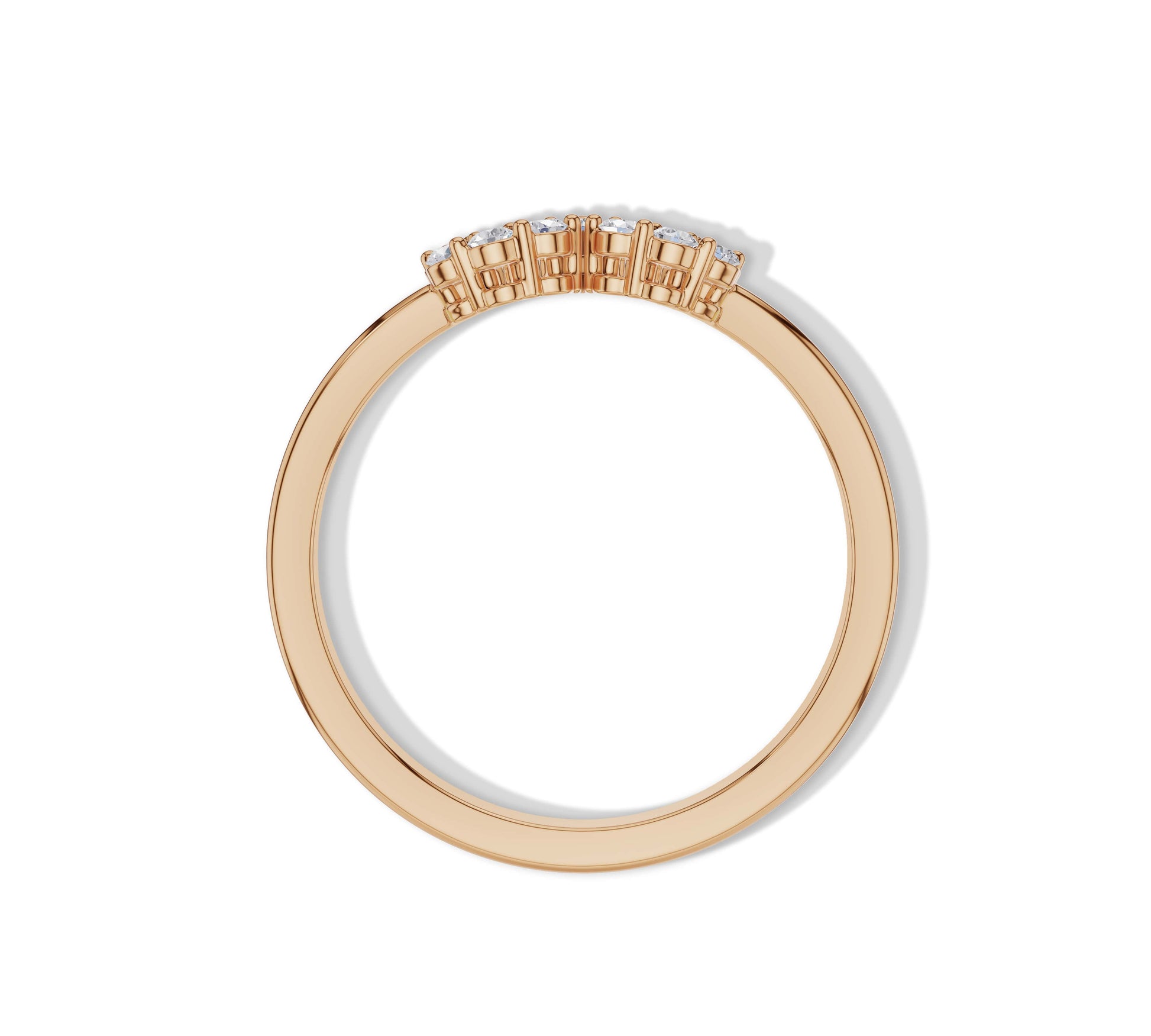 rose gold open heart diamond ring
