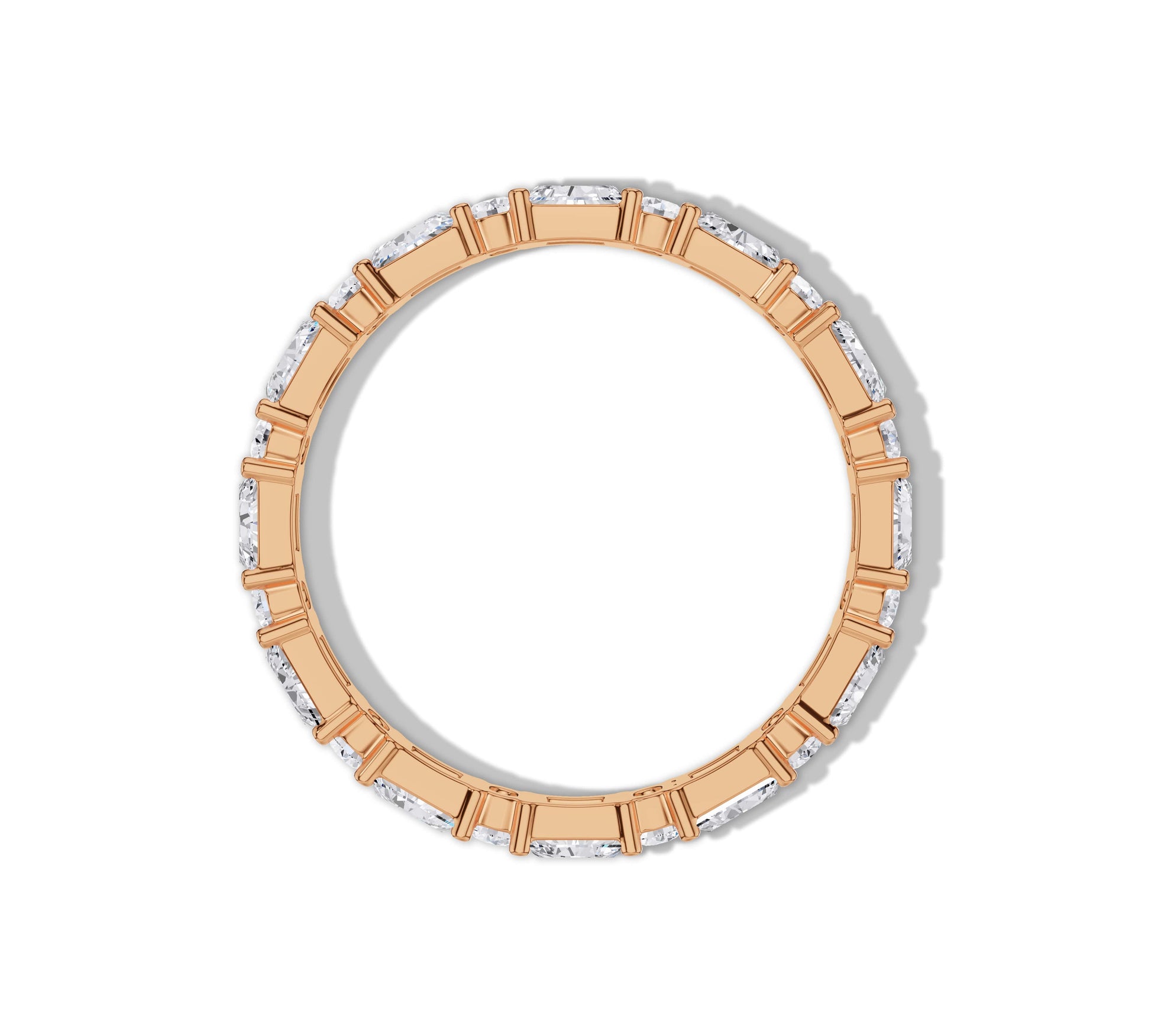 round and baguette diamond band
