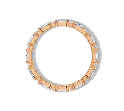 round and baguette diamond band