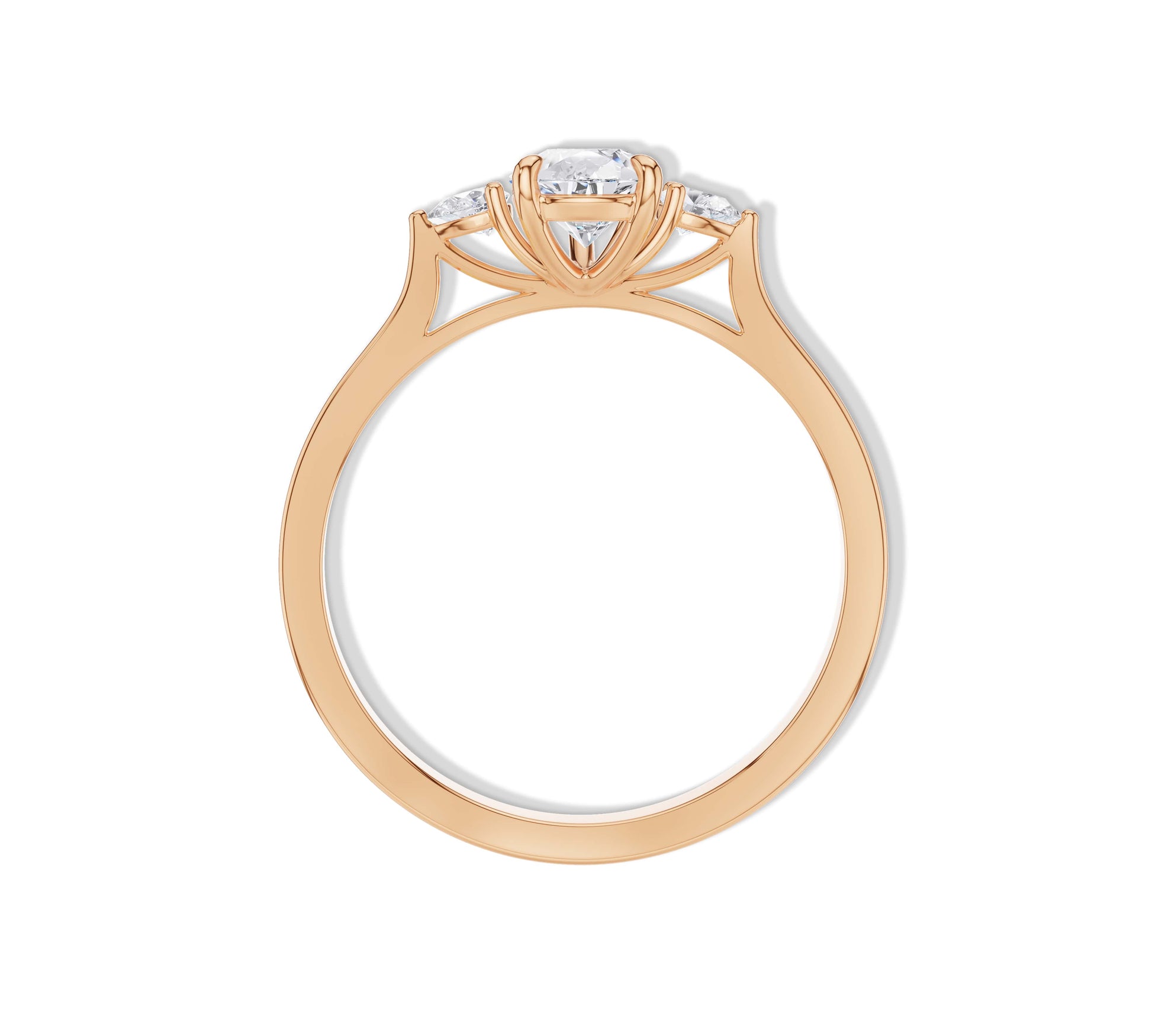 Pear Cut Moissanite 3 Stone Ring