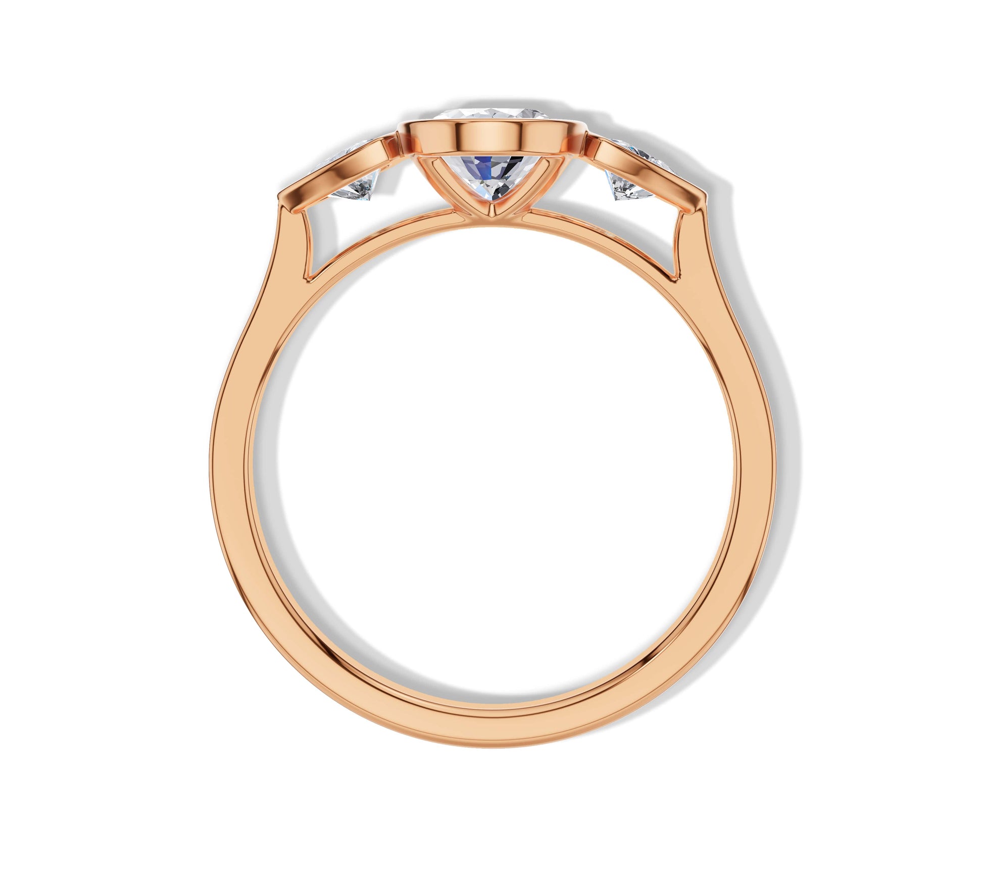 Stunning rose gold ring with oval diamond center