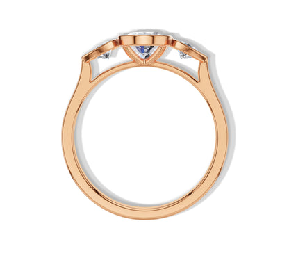 Stunning rose gold ring with oval diamond center