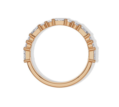 Baguette & Round Diamond Wedding Band