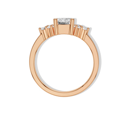 Romantic rose gold radiant cut ring