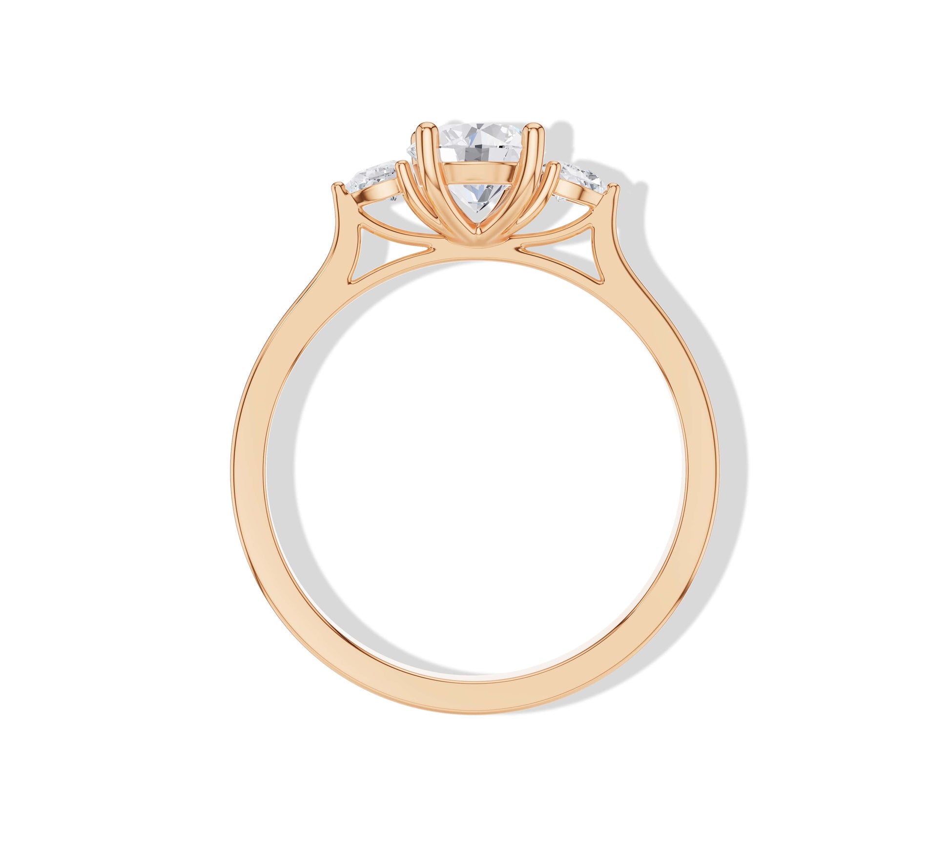 three stone diamond engagement ring