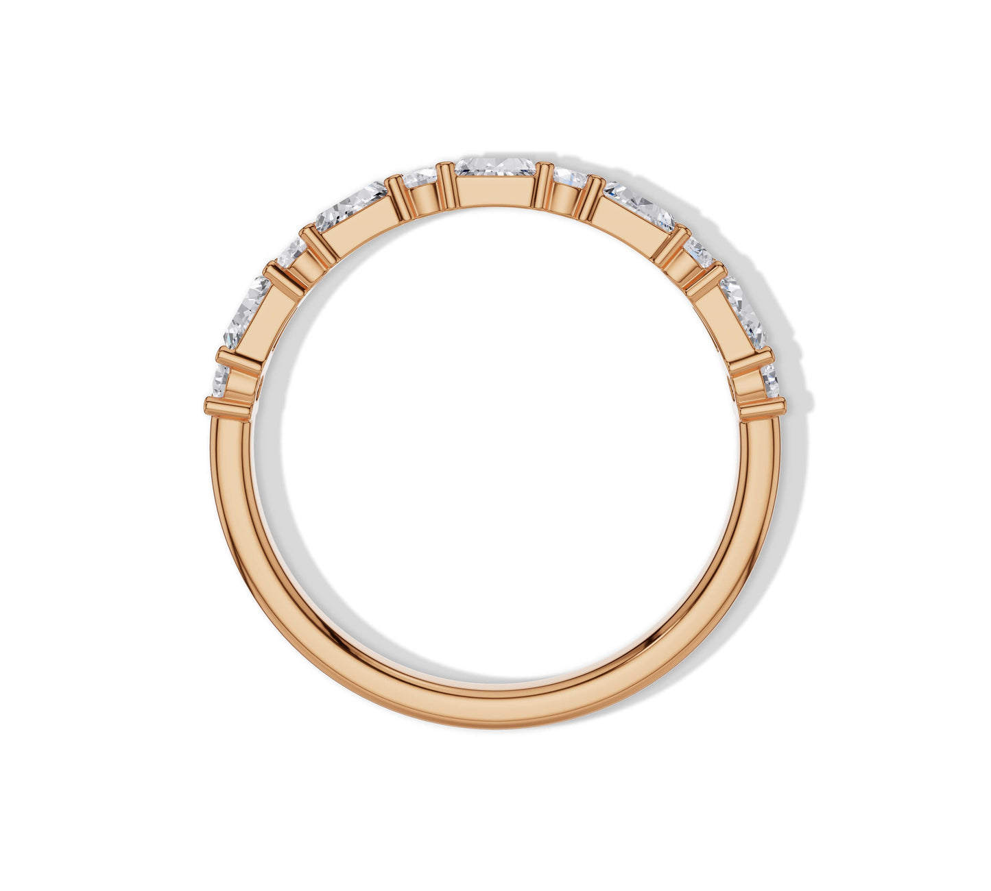 baguette and round diamond band