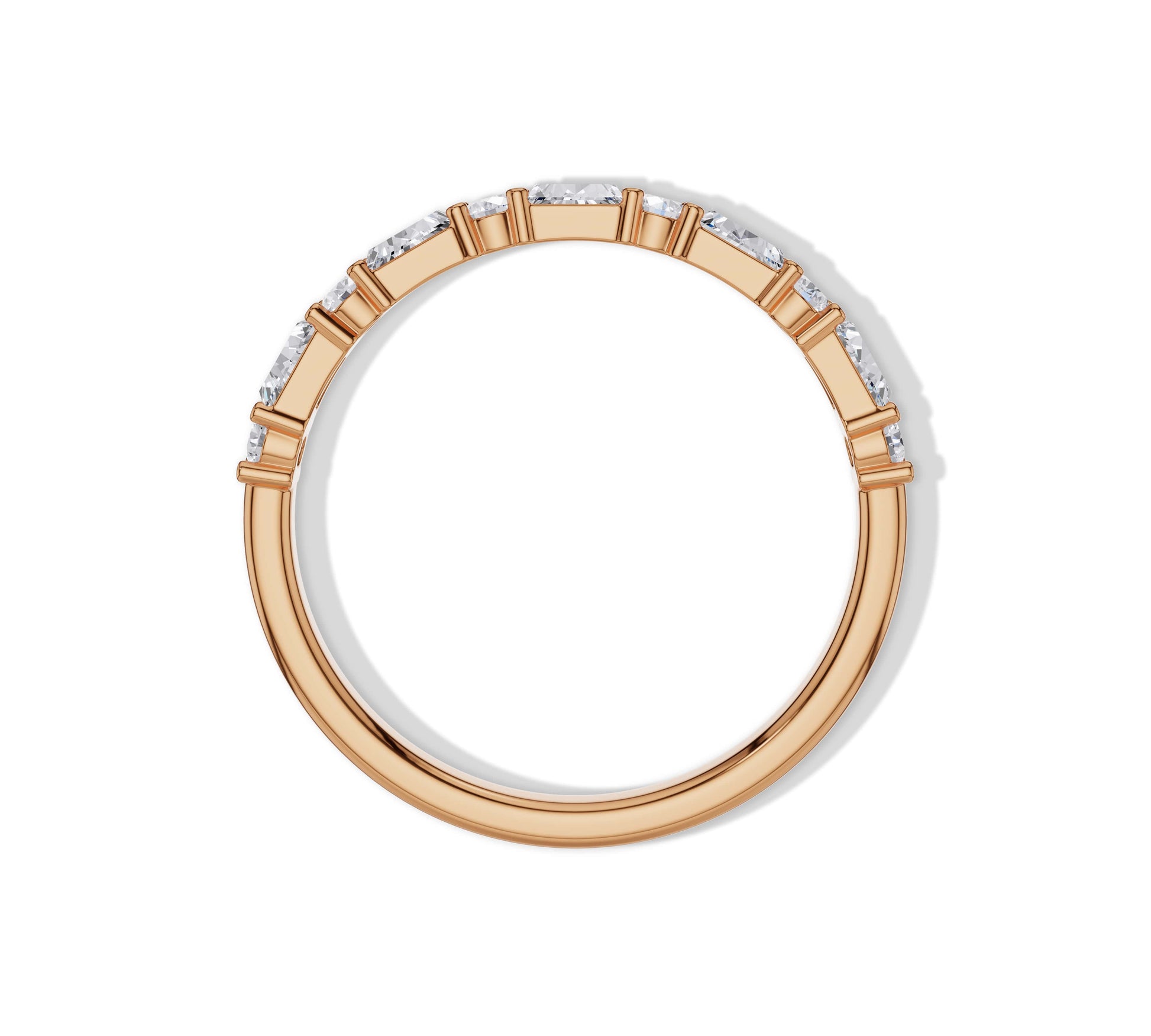 baguette and round diamond band