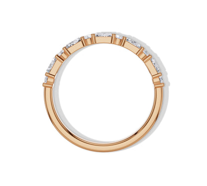 baguette and round diamond band