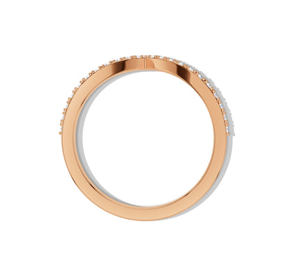 Sleek V shaped wedding band design
