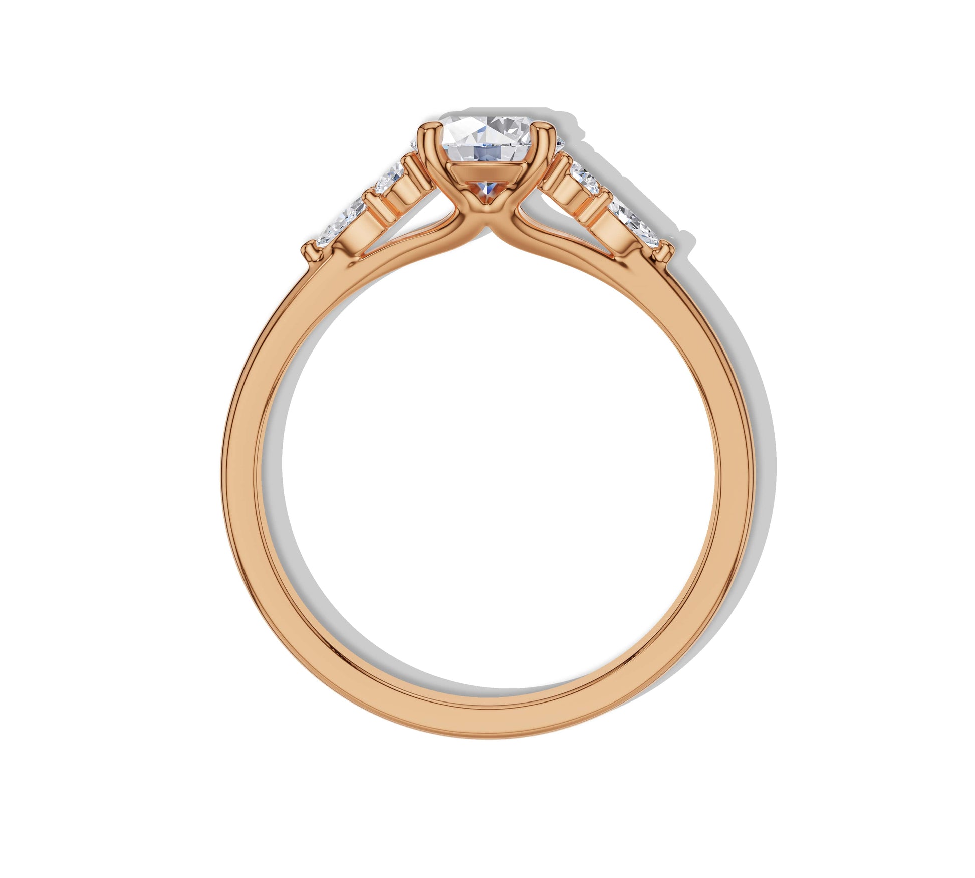 Unique floral lab diamond engagement ring in gold
