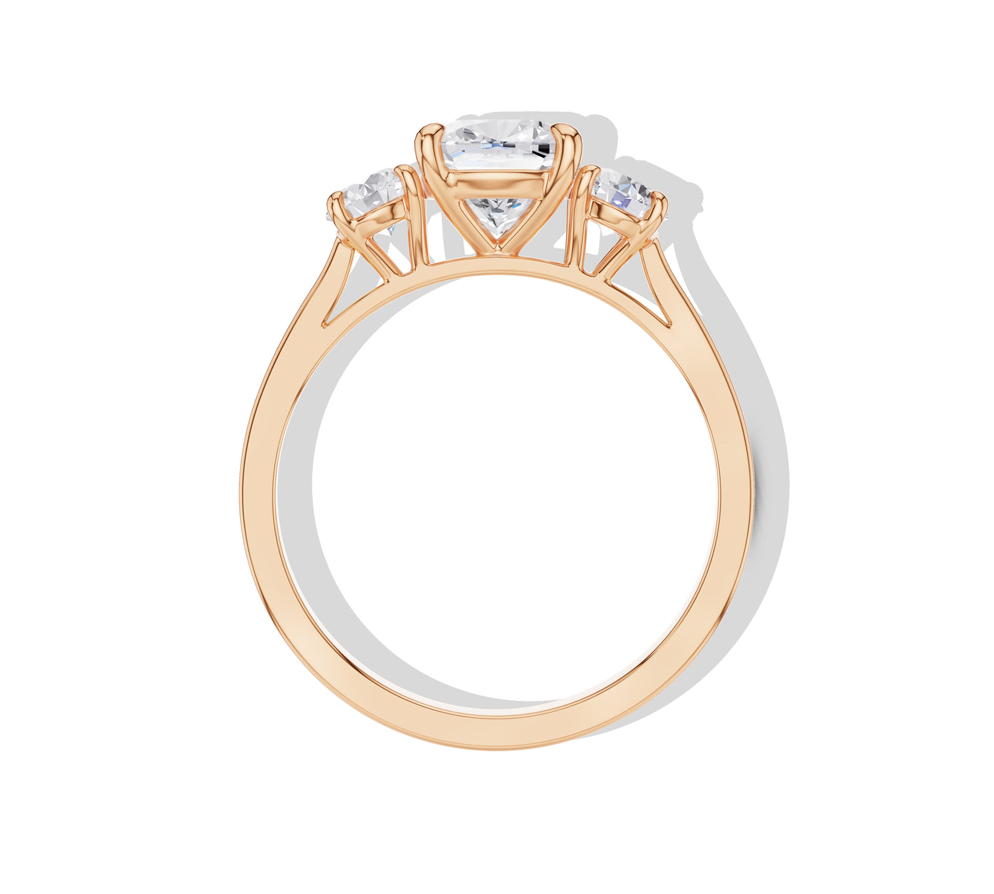 rose gold cushion cut engagement rings