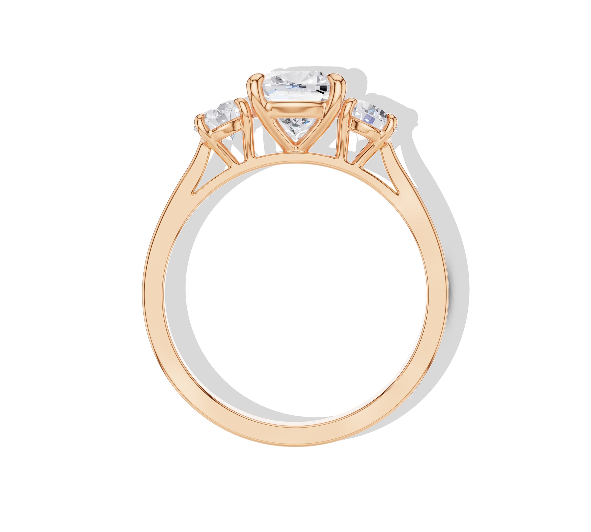rose gold cushion cut engagement rings