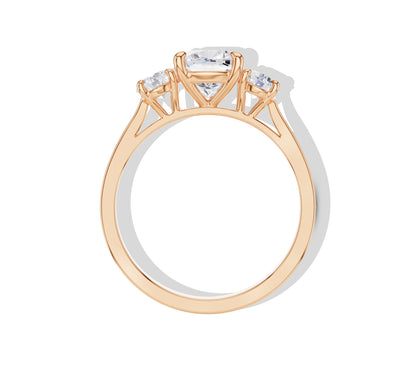 rose gold cushion cut engagement rings