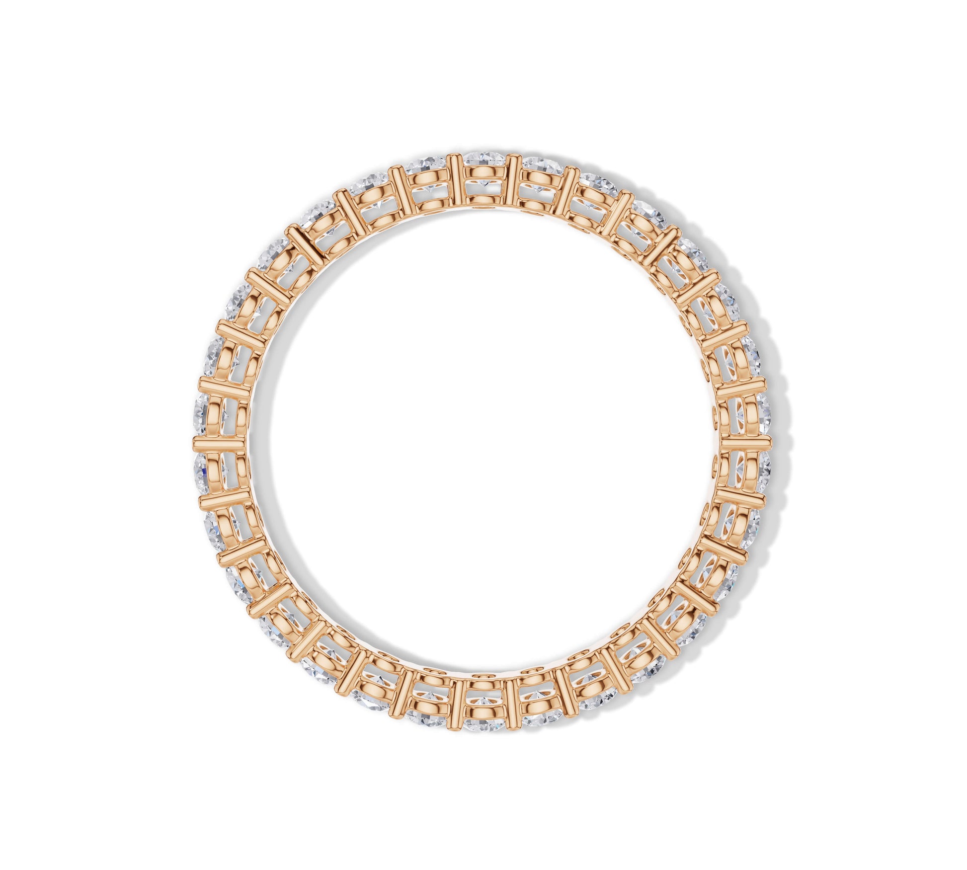 Timeless full diamond ring in polished gold