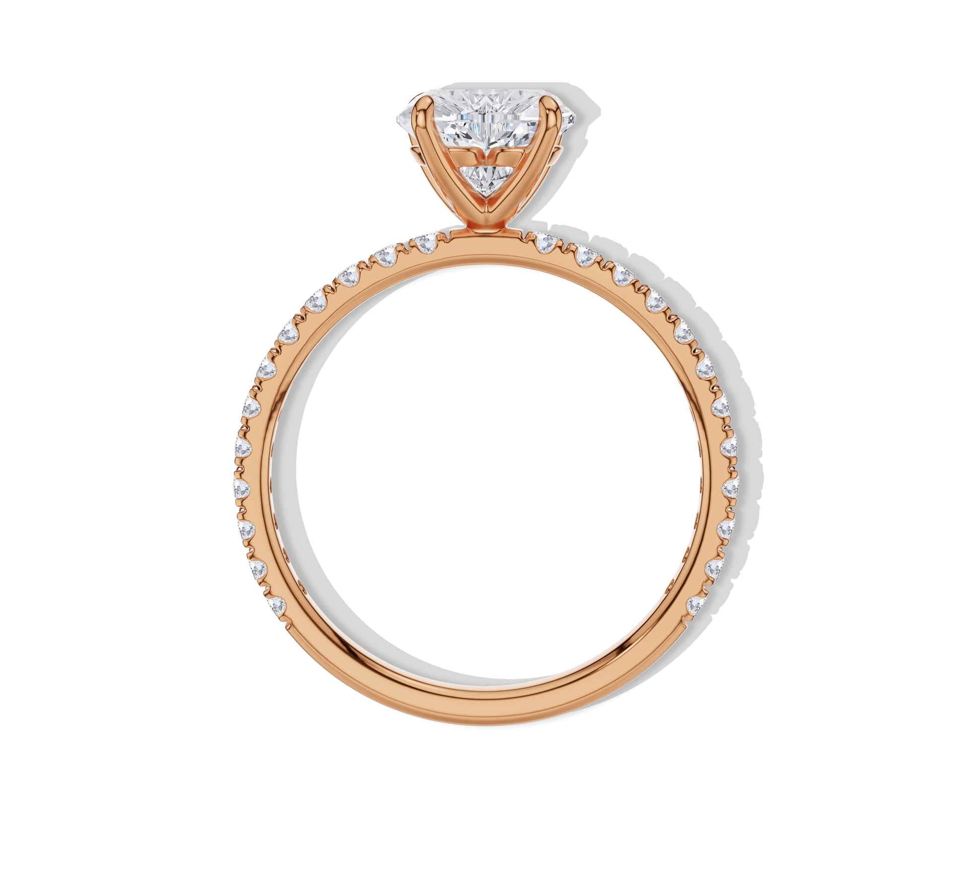 Heart Shaped Engagement Ring with side diamonds