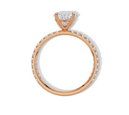 Heart Shaped Engagement Ring with side diamonds