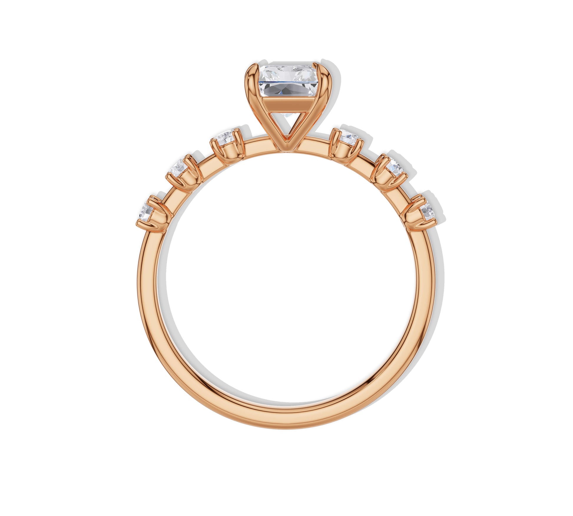 radient cut engagement ring