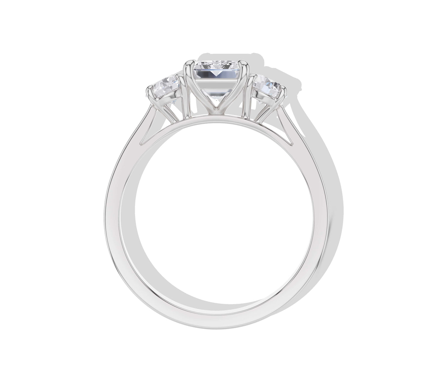 white gold three stone diamond ring