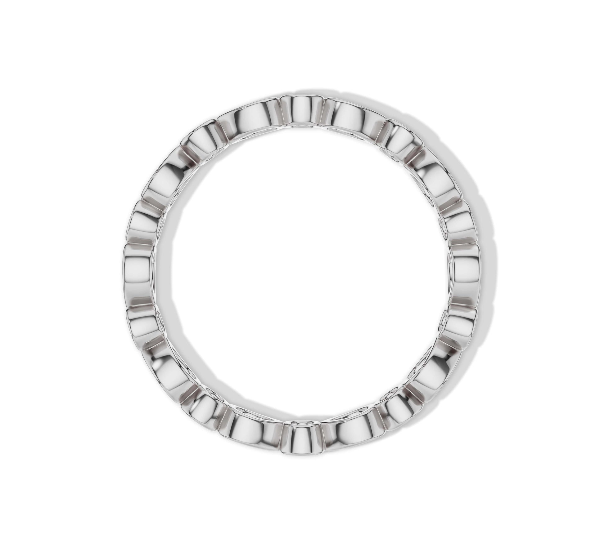 Elegant white gold full eternity band with mixed cuts