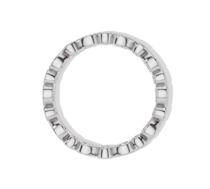 Elegant white gold full eternity band with mixed cuts